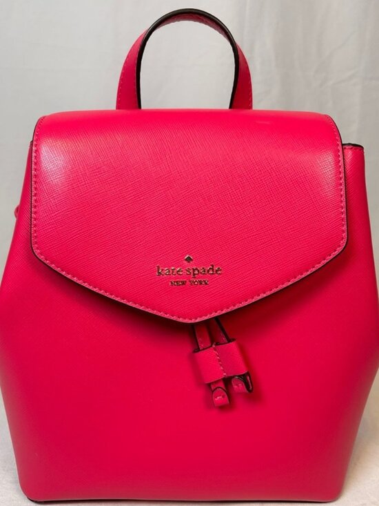 Kate Spade New York Bikini Pink Lizzie Medium Flap Backpack Handbag New $329 main image 6